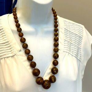 Mid century brown beaded necklace